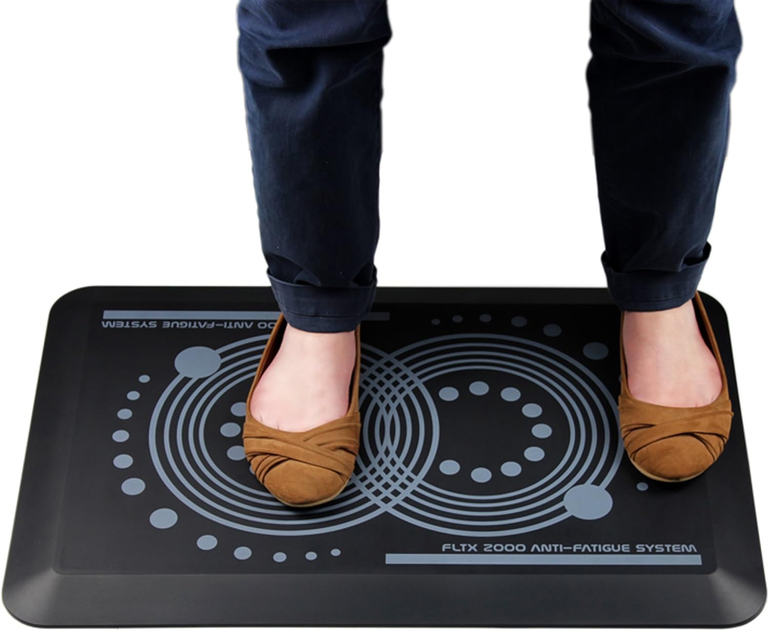 Floortex AFS-TEX 2000 Active Anti-Fatigue Mat, 16in x 24in, Slate Gray
