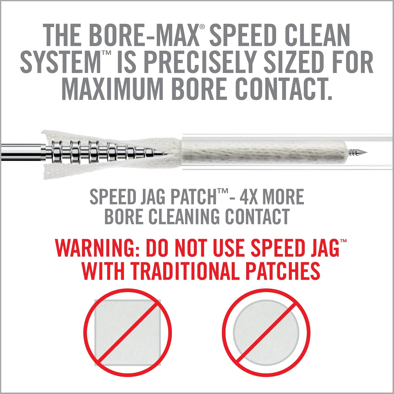 Real Avid Bore-Max Speed Jag and Patches, Bore Cleaning Jag and Patches Set (.22/.223)