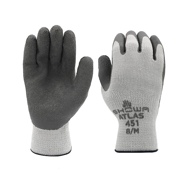 SHOWA Atlas 451 Natural Rubber Latex Palm Coated Insulated General Purpose Winter Work Glove