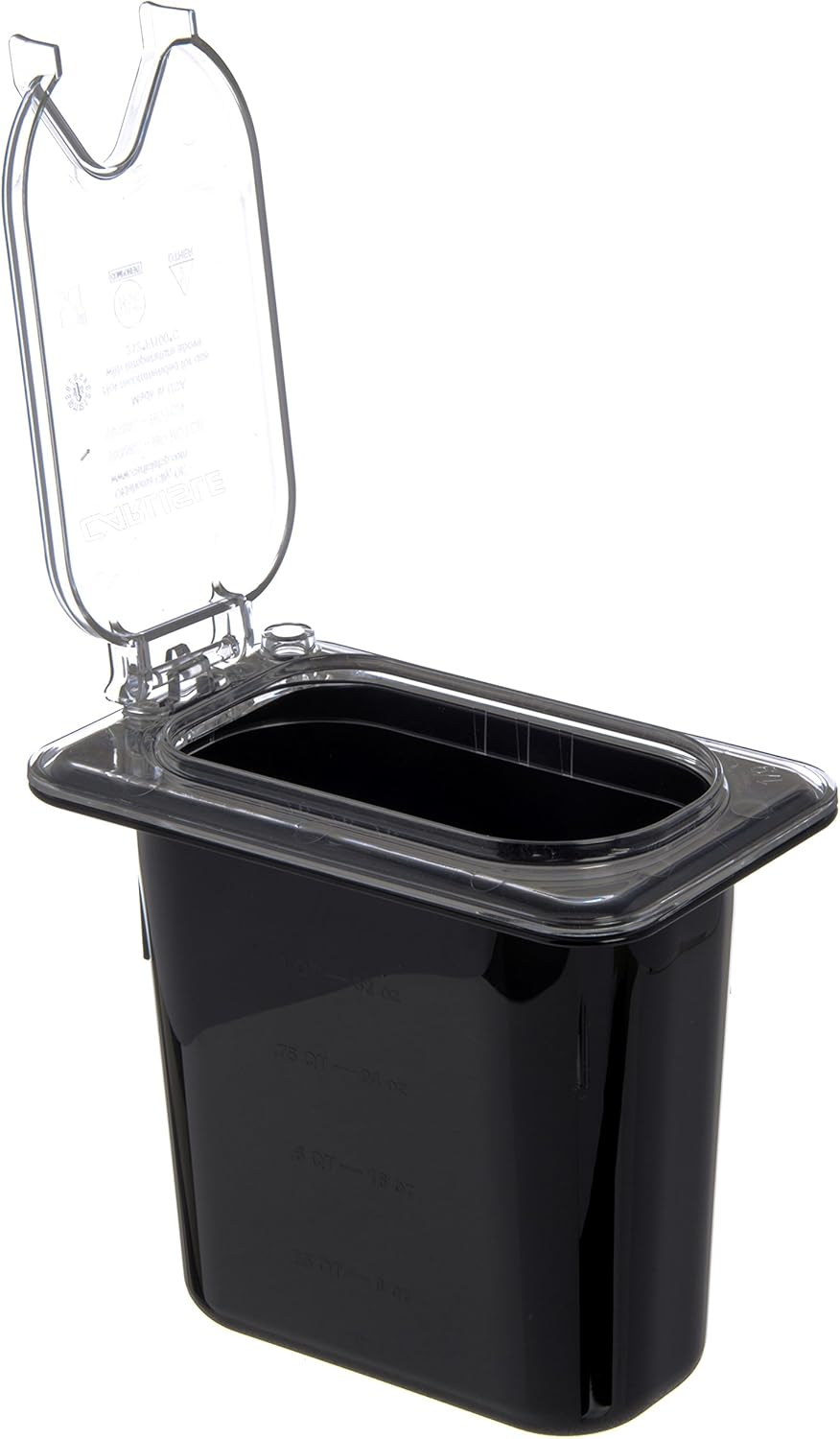 Carlisle FoodService Products 10339Z07 EZ Access Hinged Lid with Handle and Notch, Ninth Size, Clear