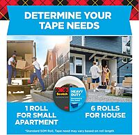 Scotch Heavy Duty Shipping Packaging Tape, 1 Dispensered Roll, 1.88 x 38.2 yd, Great for Packing, Shipping & Moving