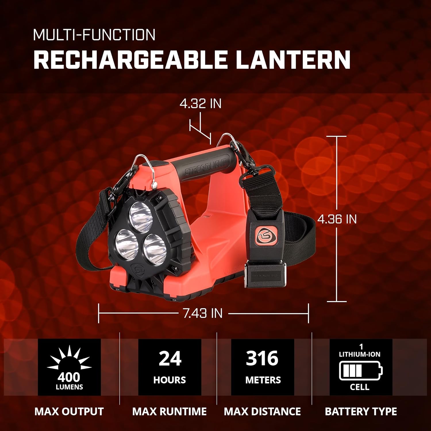 Streamlight 44335 Vulcan 180 HAZ-LO Vehicle Mount System Class I DIV.1 400-Lumen Rechargeable Lantern/Portable Scene Light