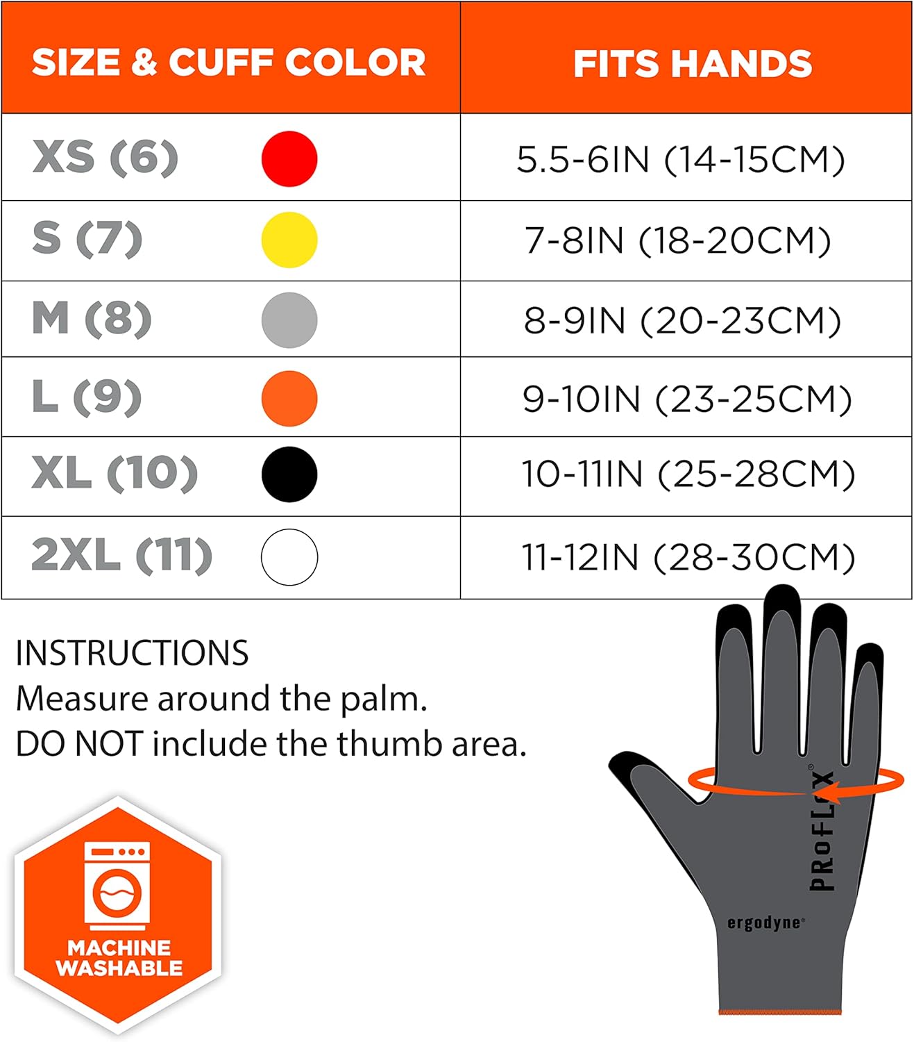 Ergodyne ProFlex 7000 Nitrile Coated Work Gloves, Foam Nitrile Palms for Flexible No Slip Grip - 15g, Touchscreen Capable
