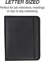 Samsill Professional Padfolio with Secure Zippered Closure, 10.1 Inch Tablet Sleeve, and 8.5 by 11 Inch Notepad, Black