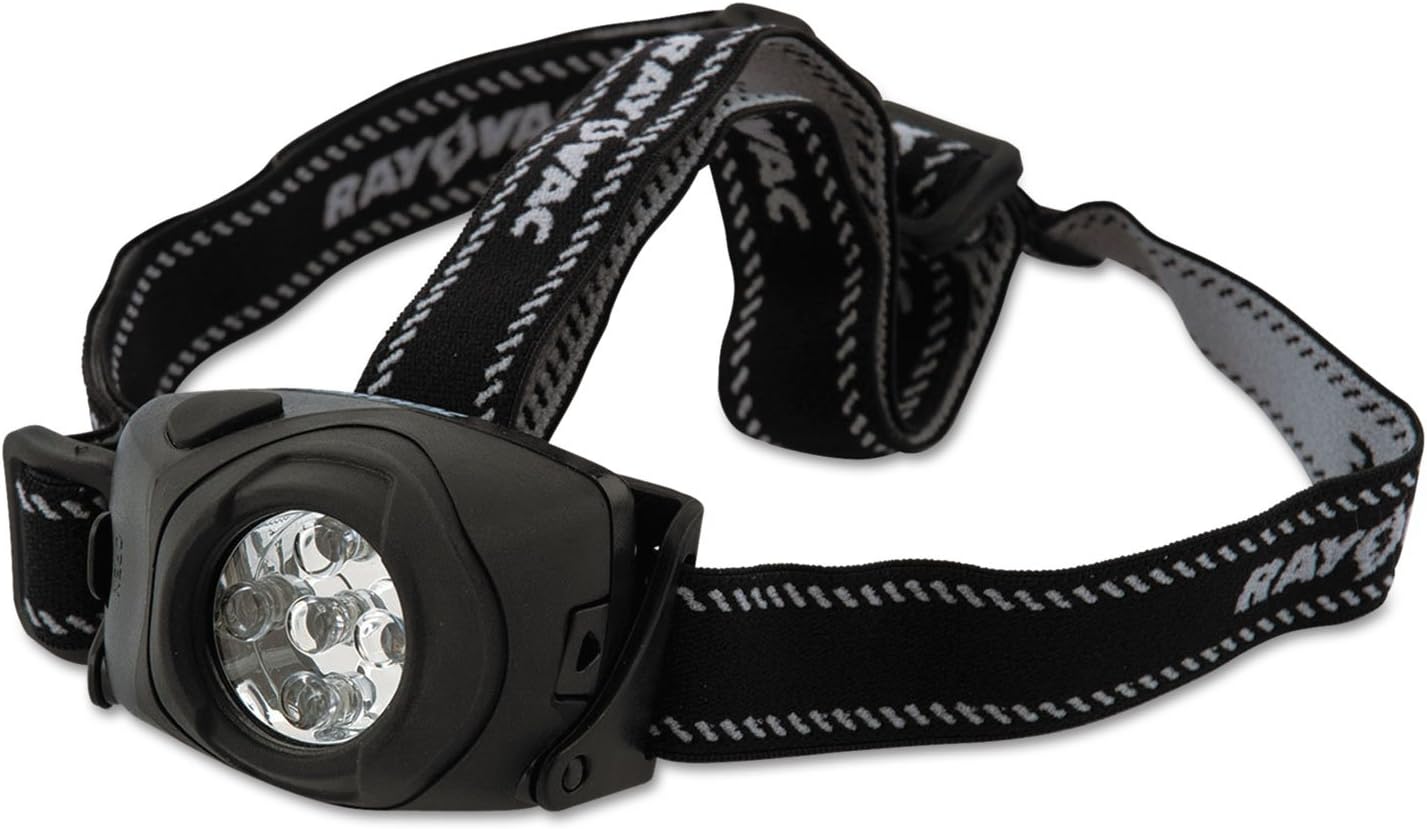 Rayovac Virtually Indestructible LED Headlamp, Durable and Bright Headlamp with Head Strap, Camping Gear and Work Light