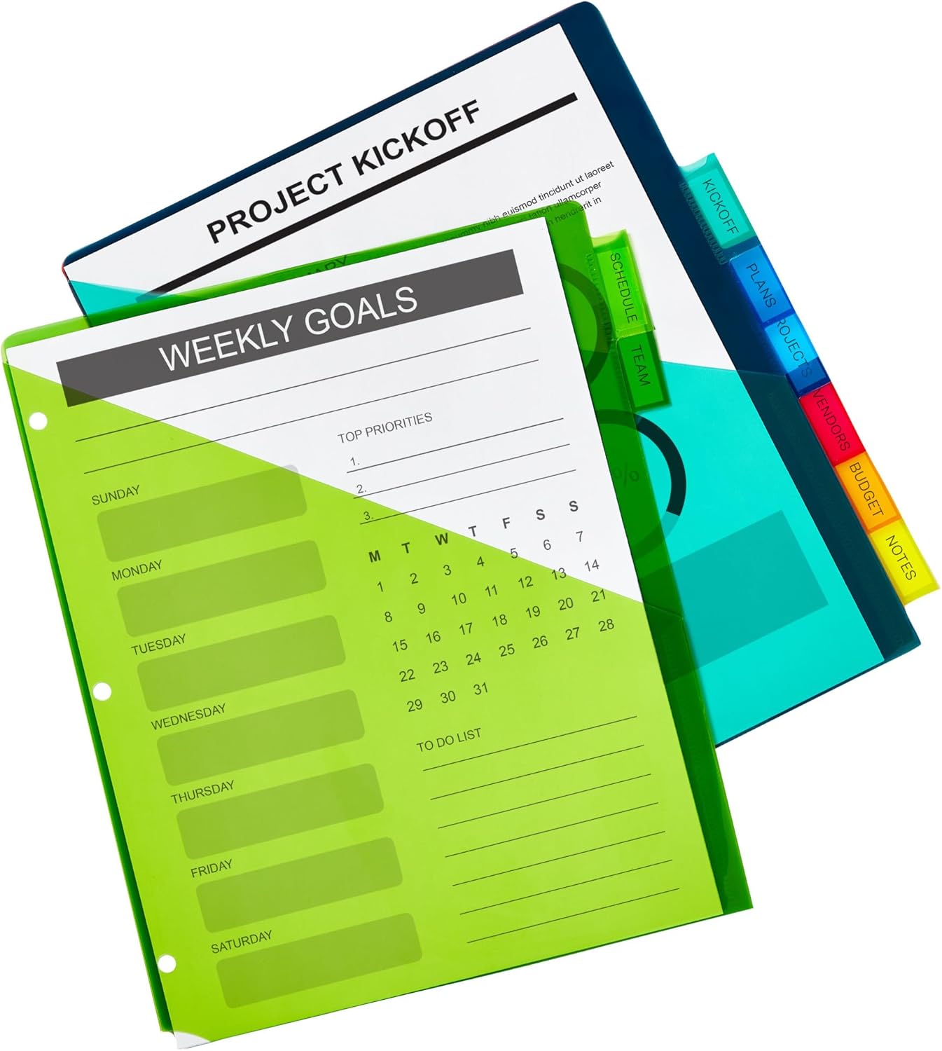 AVERY Dividers for 3-Ring Binders, Big Tab Insertable Two-Pocket Plastic Dividers, Multicolor