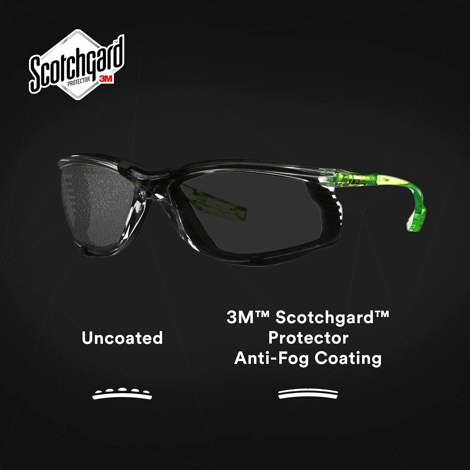 3M Safety Glasses, Solus CCS Series, Pack of 1, ANSI Z87, Scotchgard Anti-Fog Coating, Clear Lens