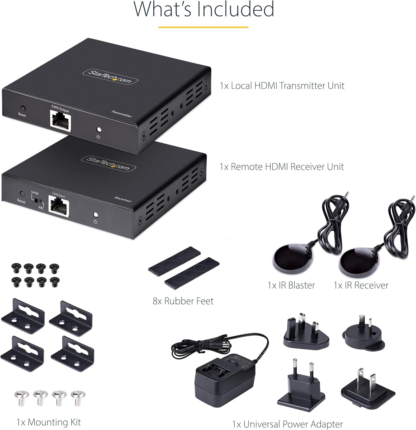 StarTech.com 4K HDMI Extender over CAT5e/CAT6 Cable, Transmitter & Receiver Kit