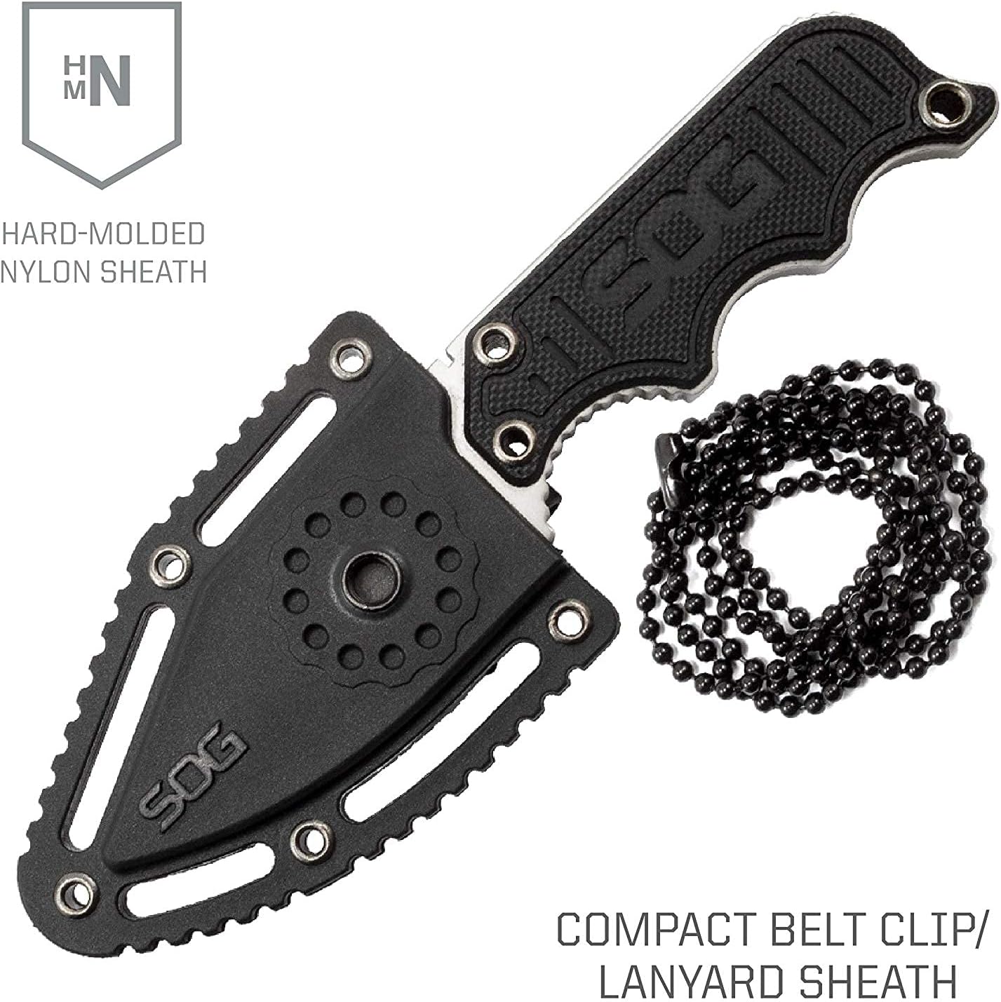 SOG Instinct Mini Small Fixed Blade Knife- 8.75 Inch x 1 Inch x 4 Inch Full Tang Adjustable Clip Belt or Boot Knife