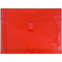 JAM PAPER Plastic Booklet Expansion Envelopes with Hook & Loop Closure - Letter