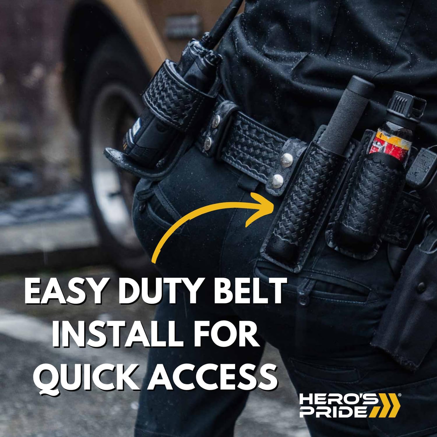 HERO'S PRIDE AirTek Open Top Baton Holder Leather Holster