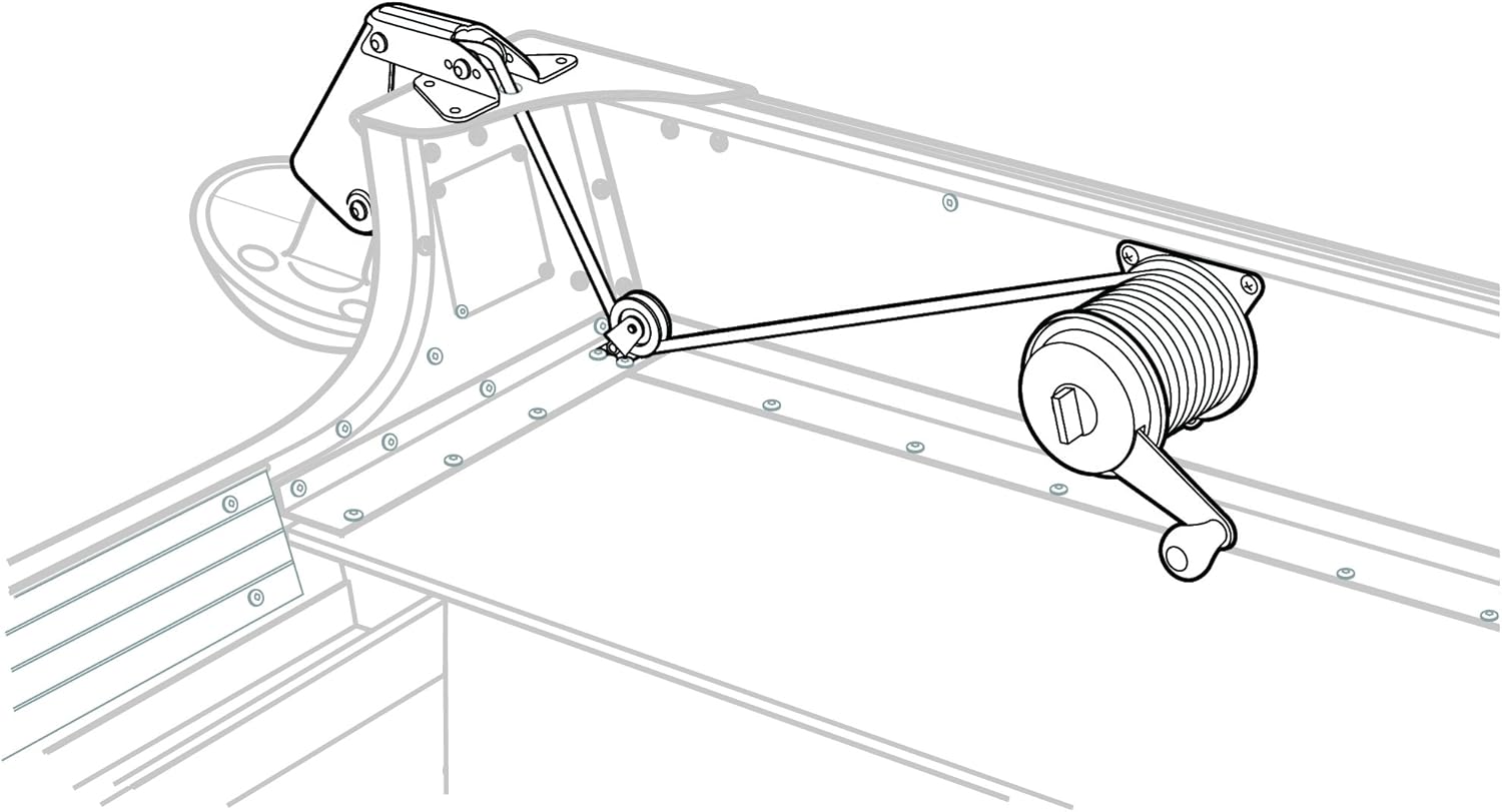 Attwood 13710-4 Anchor Lift System, Lifts and Drops Anchor, Heavy-Gauge Steel, Self-Lubricating Nylon Wheels