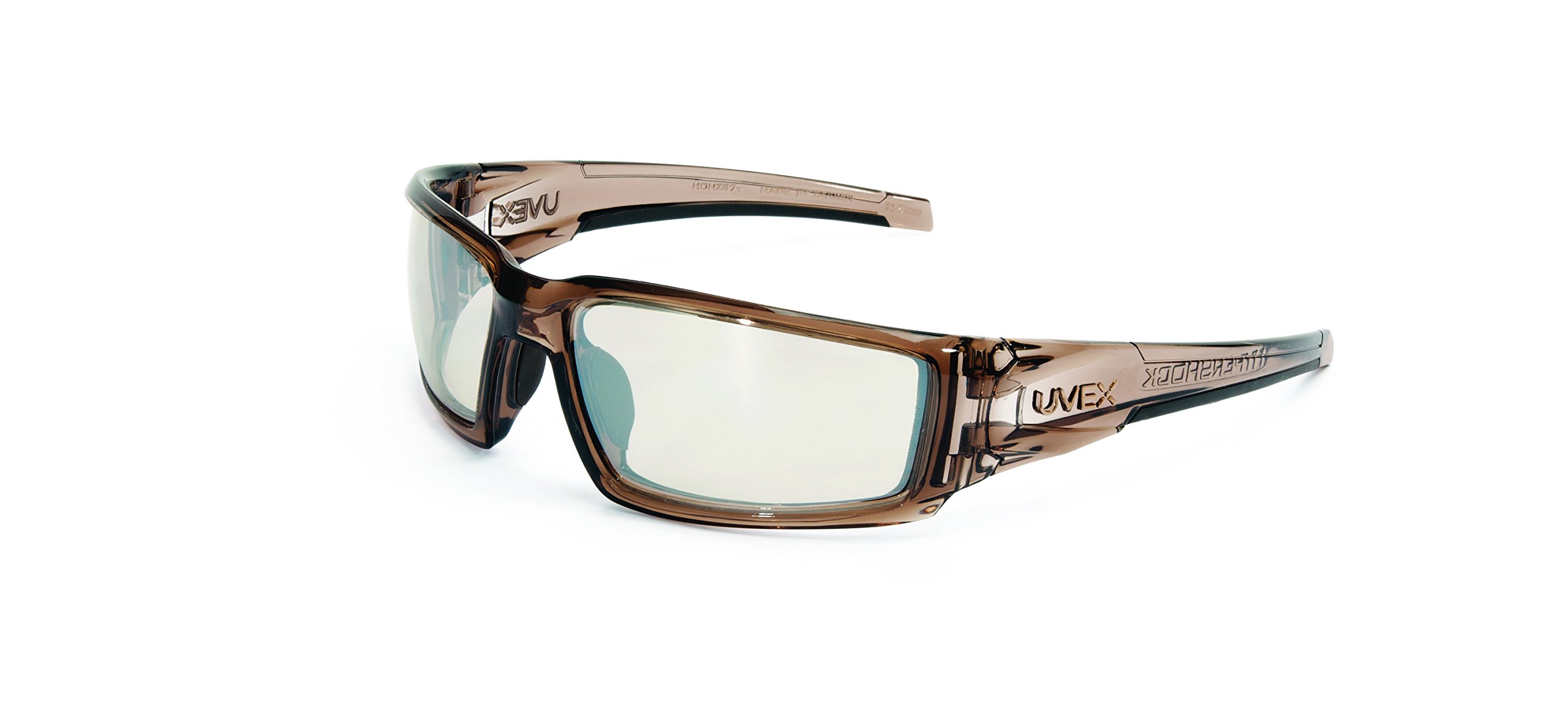 Honeywell Uvex Hypershock Safety Glasses, Brown Frame with SCT-Reflect 50 Lens & Anti-Scratch Hardcoat (S2963)