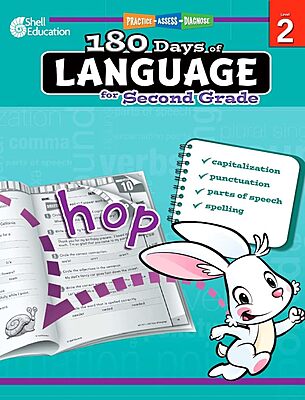 Shell Education 180 Days of Language for Second Grade (180 Days of Practice)
