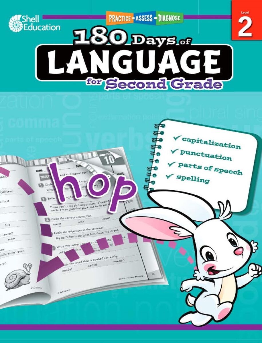 Shell Education 180 Days of Language for Second Grade (180 Days of Practice)