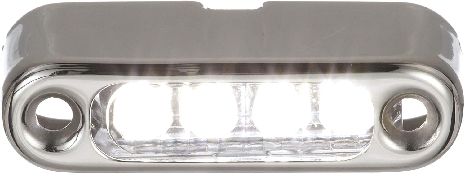 Attwood 6350W7 LED Micro Lights, Stainless Steel Bezel, Vertical Mount, White Light, .66-Watt Draw at 12 Volts DC