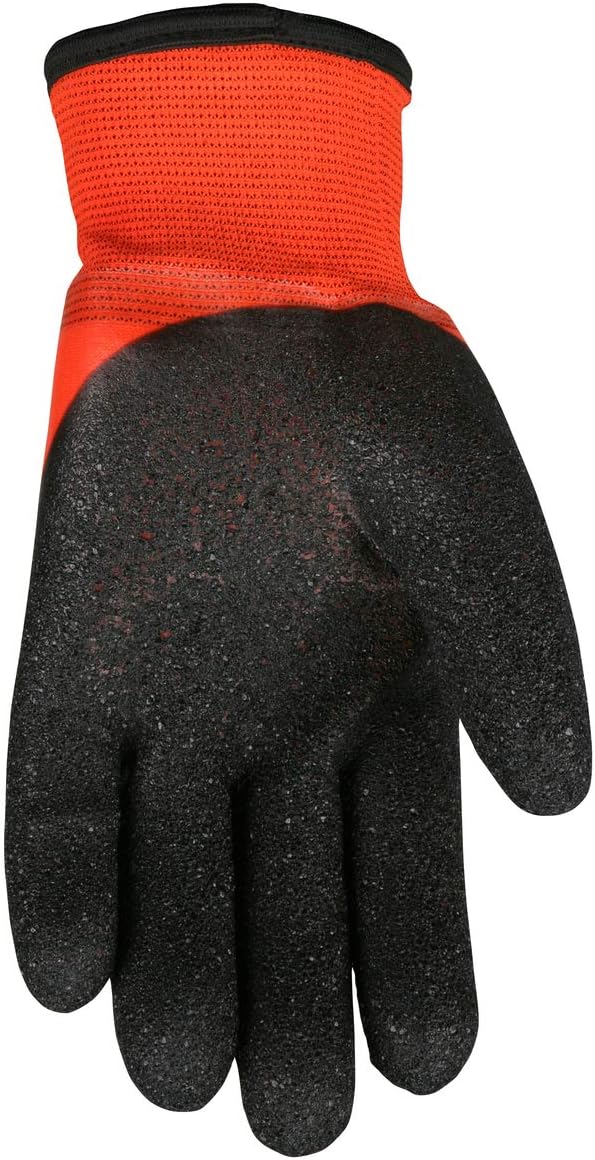 MCR SAFETY Ninja Insulated Work Gloves, 15 Gauge Nylon Shell, Full PVC Dip