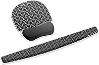 Fellowes Photo Gel Mouse Pad Wrist Rest with MICROBAN - Black Chevron (9549901)