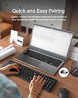 Belkin Wireless Keyboard and Mouse with USB-A Receiver - Keyboard Set withWireless Mouse, Ergonomic Design for Home, Office