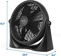 Commercial Cool 16in High-Velocity Floor Fan, 19-3/16inH x 20-9/16inW x 6-7/16inD, Black