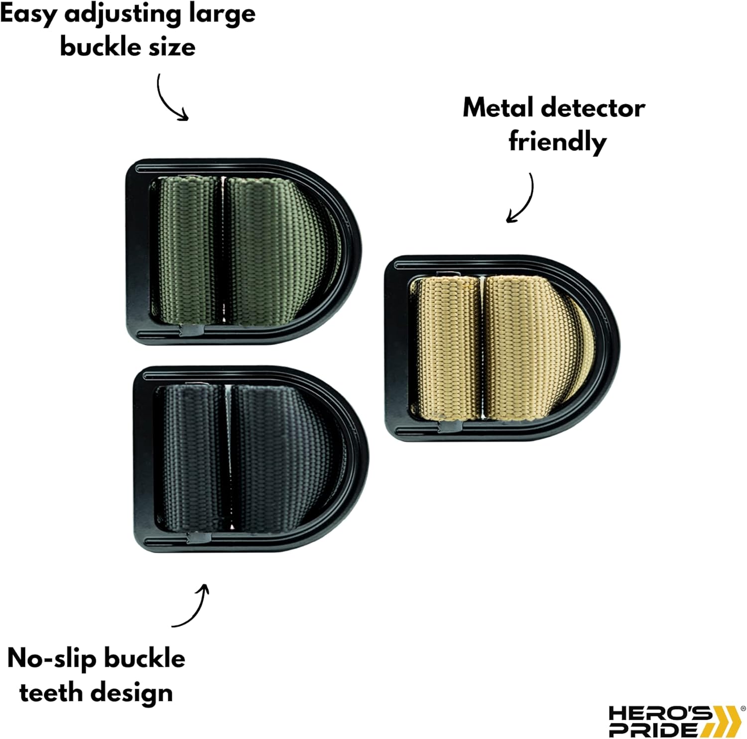 HERO'S PRIDE Tactical Duty Belt, Law Enforcement Standard Issue, High-Grade Nylon Webbing, 1.75''