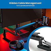 Mount-It! Mic Arm, Microphone Boom Arm, Adjustable Full Motion Mic Desk Mount, for Streaming, Gaming - to 27.8", Black
