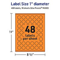 Avery Printable Round Labels, Sure Feed Technology, Print-to-the-Edge, Laser/Inkjet