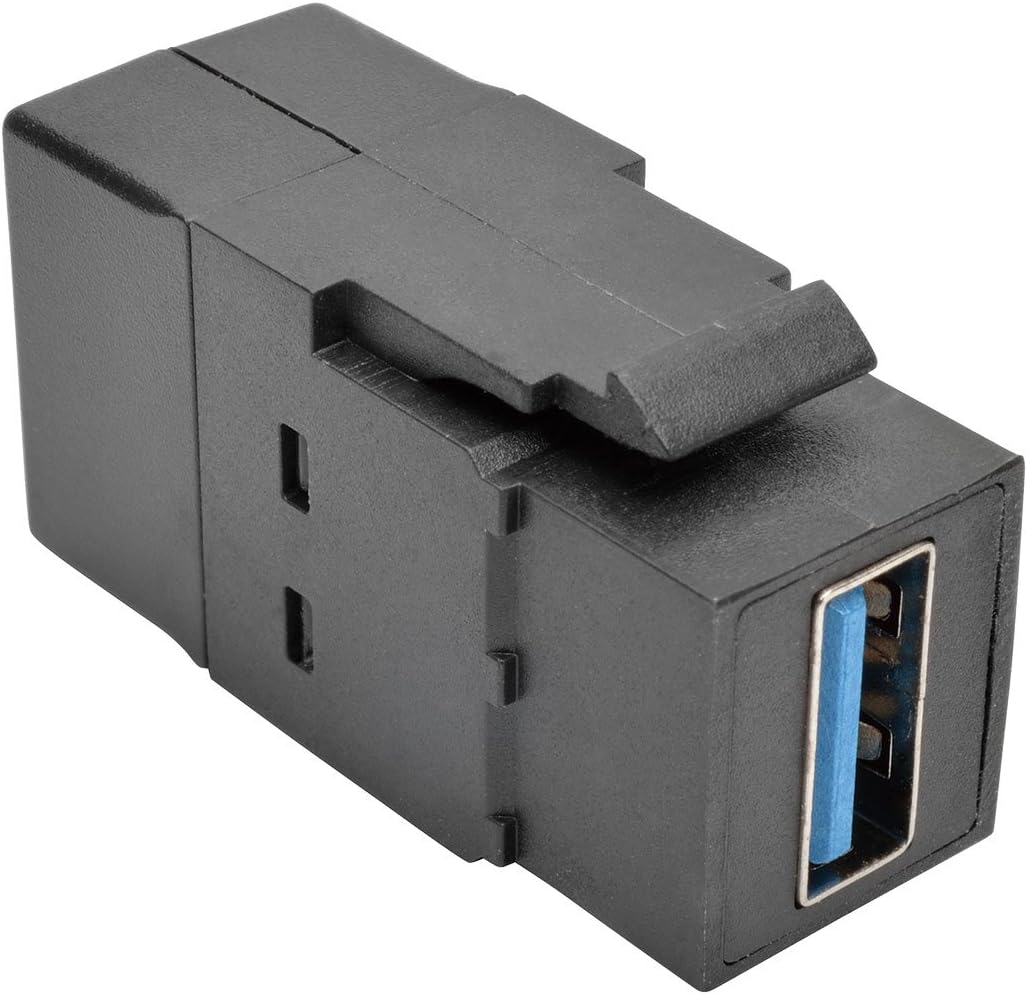 Tripp Lite USB 3.0 Keystone Panel Mount Coupler (F/F), All-in-One, Black (U325-000-KP-BK) USB 3.0 Coupler