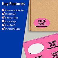 AVERY Printable Oval Labels, Sure Feed Technology, Print-to-the-Edge, Laser/Inkjet Printable