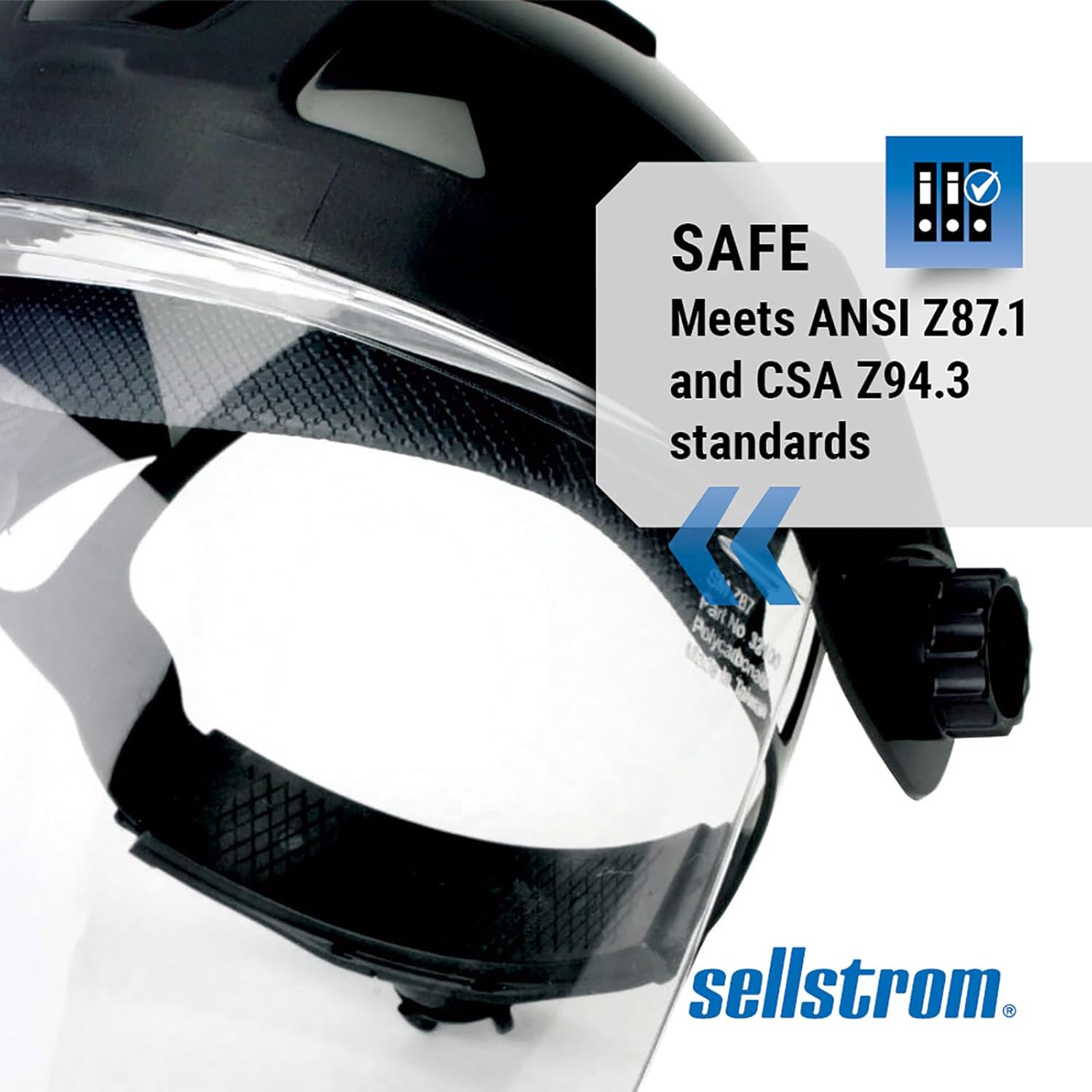 Sellstrom DP4 Face Shield - Lightweight Mask with High Impact Crown & Ratchet Headgear for Work, Grinding