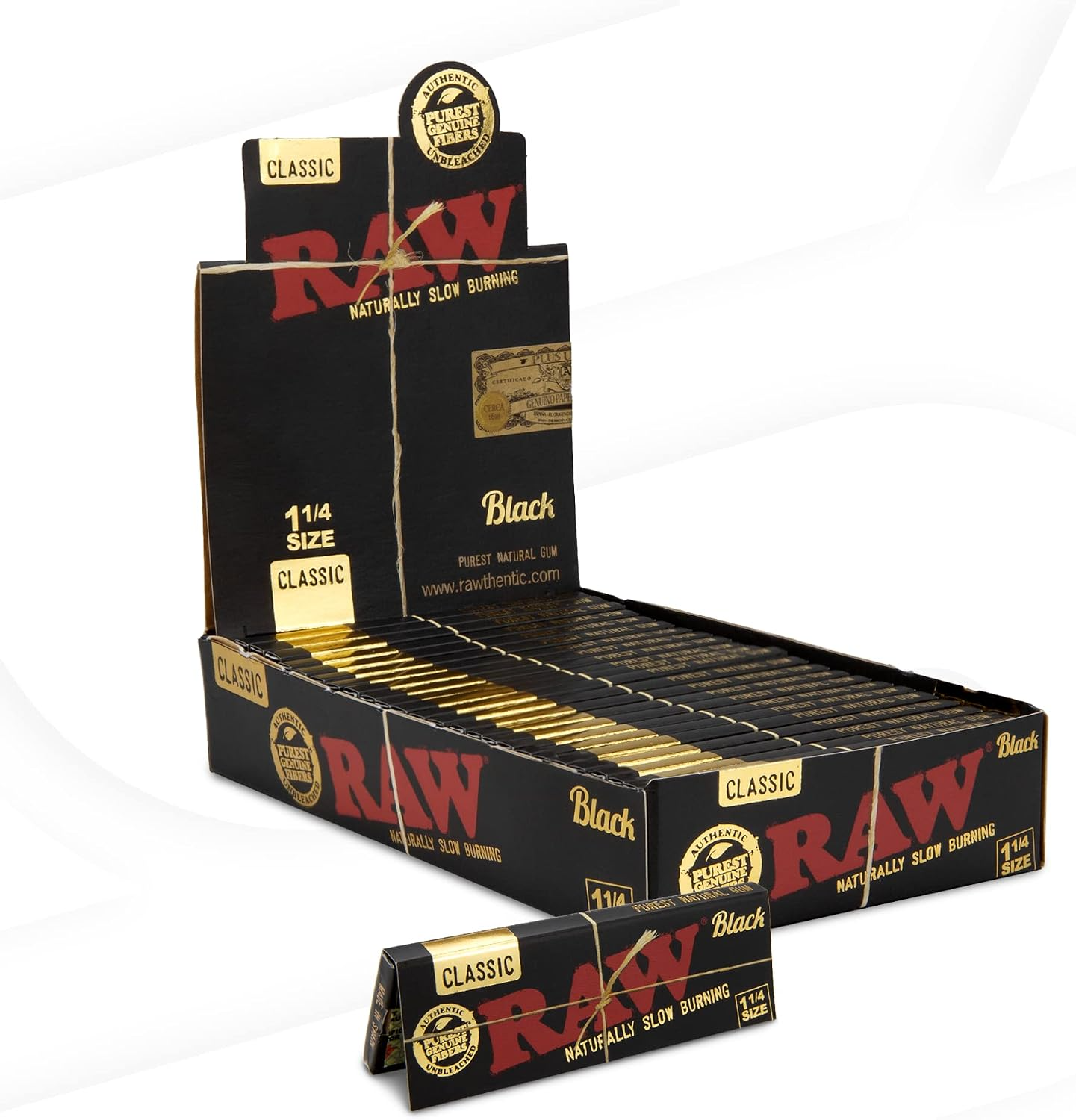 RAW Classic Black 1 1/4 (24/Box)