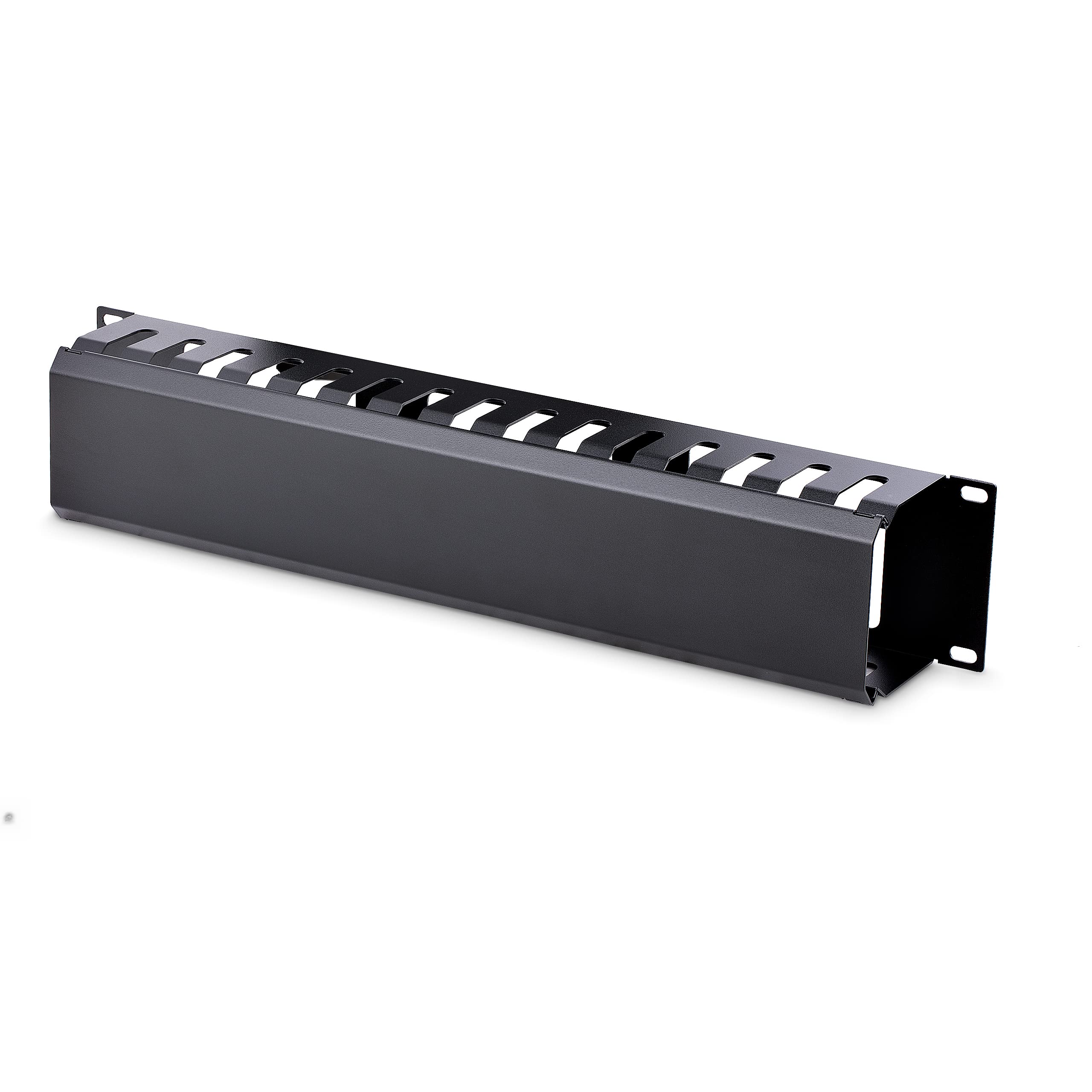 StarTech.com Horizontal 2U Server Rack Cable Management Finger Duct w/ Cover - 19" Network Rack Wire Duct Raceway Panel