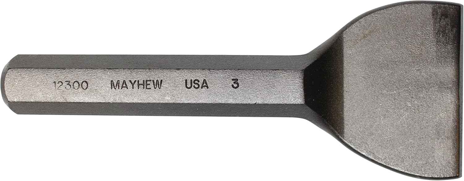 Mayhew Select 35002 3-by-7-Inch Carded Mason Chisel No Handguard ,Black 3 inch No Handguard