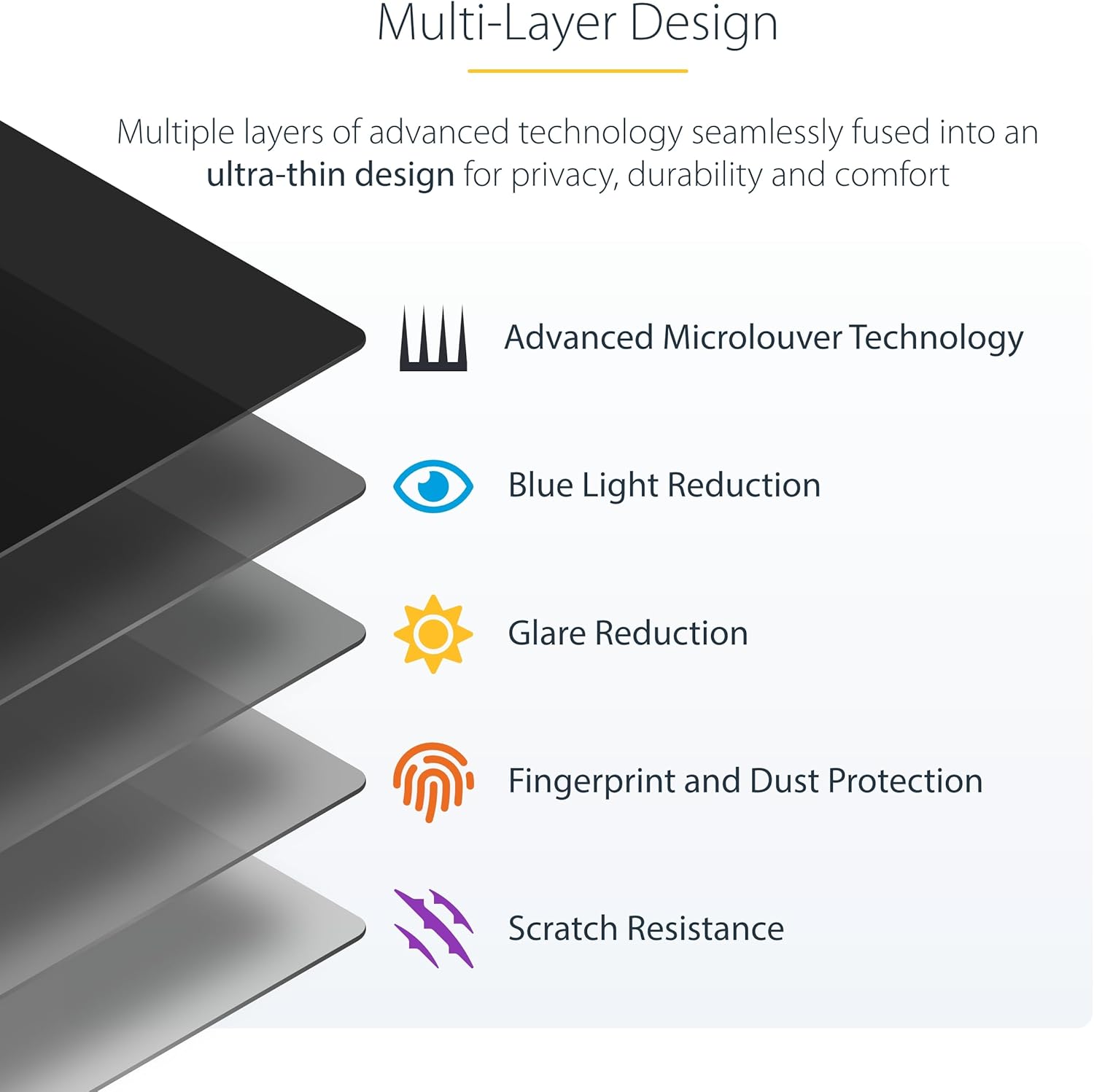StarTech.com 4-Way Privacy Screen for 13-inch Surface Pro 8/9/X Laptop, Portrait/Landscape, Touch-Enabled