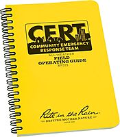 Rite in the Rain Weatherproof Side Spiral Notebook, 4.625" x 7", Yellow Cover, CERT Field Operator's Guide FOG (No. 573)