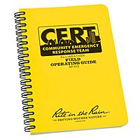 Rite in the Rain Weatherproof Side Spiral Notebook, 4.625" x 7", Yellow Cover, CERT Field Operator's Guide FOG (No. 573)