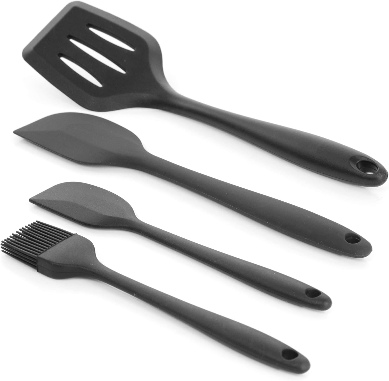 MegaChef Silicone Cooking Utensils, Black, Set Of 12 Utensils