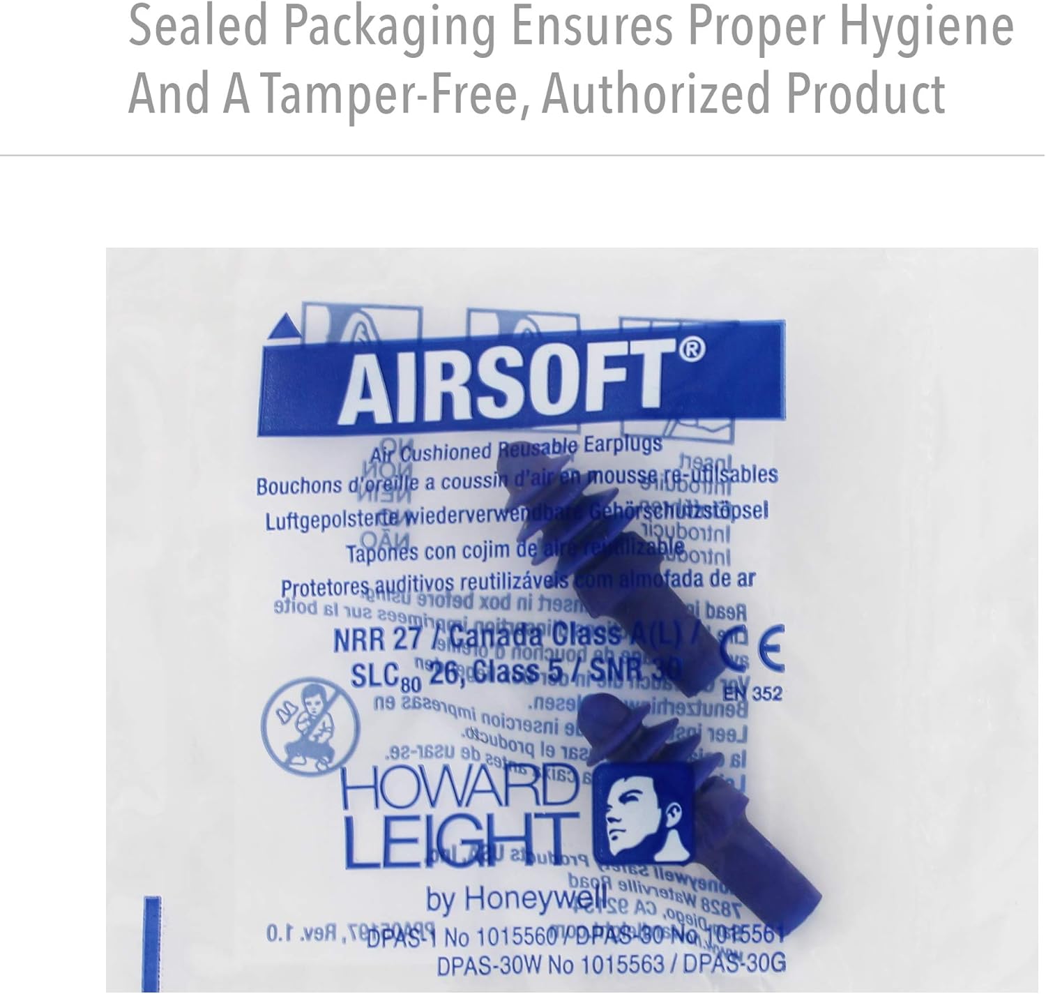 Howard Leight by Honeywell AirSoft Flanged Reusable Earplugs