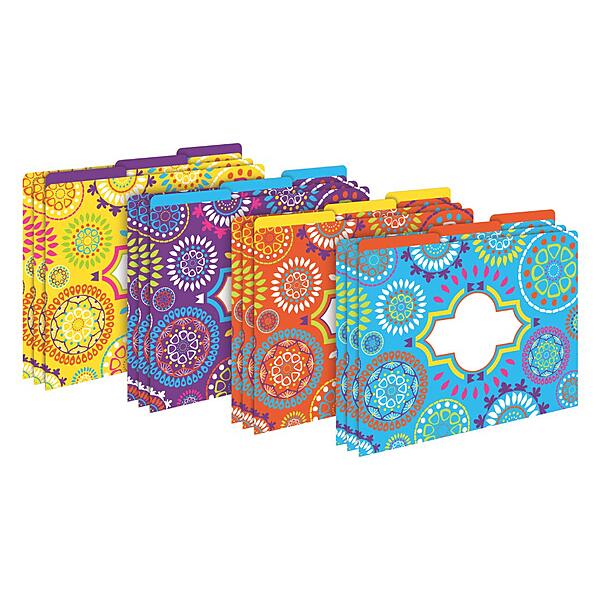 Barker Creek File Folders, Moroccan Design, Letter Size, Set of 12 12pt Cardstock