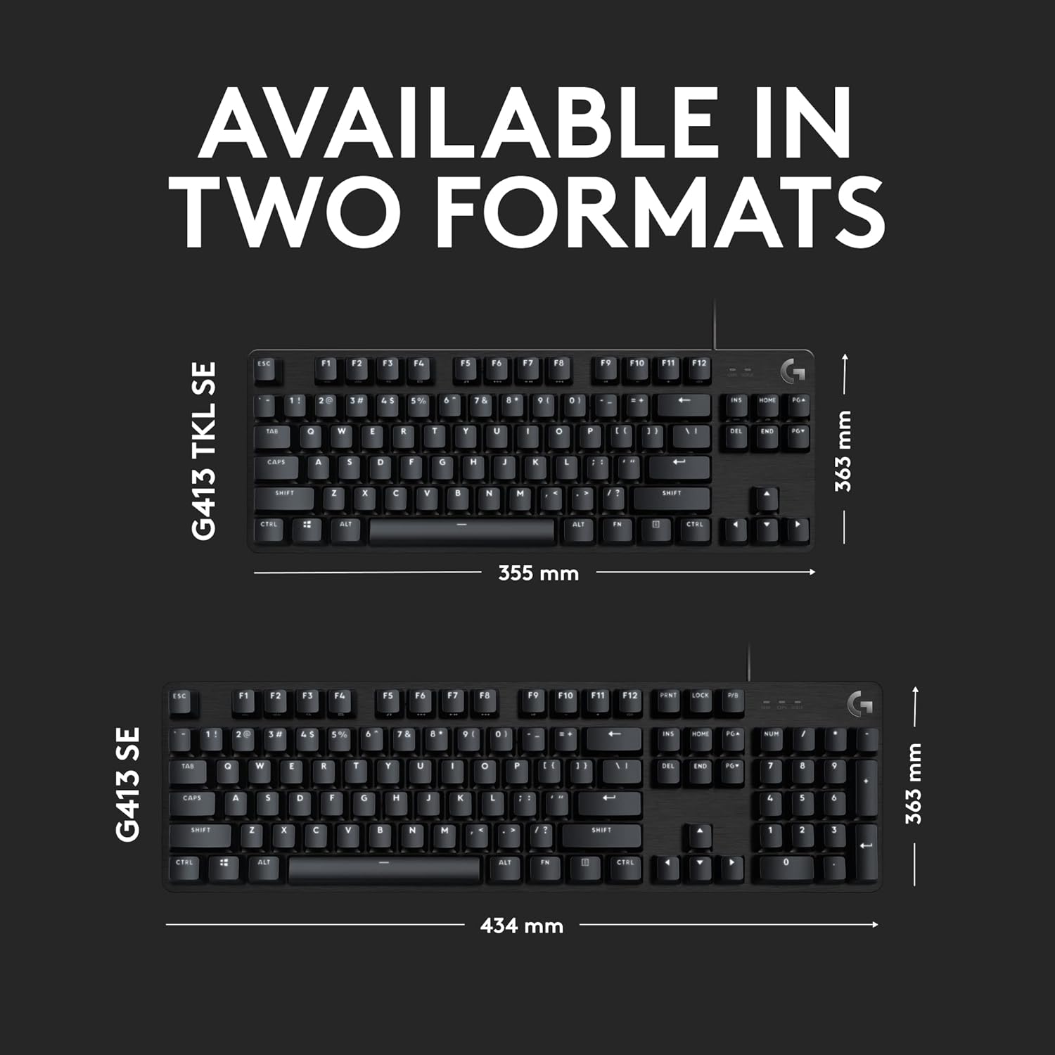 Logitech G413 SE Full-Size Mechanical Gaming Keyboard - Backlit Keyboard with Tactile Mechanical Switches, Anti-Ghosting