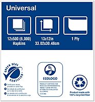 Tork Universal Masterfold 1-Ply Dispenser Napkins, 13in x 12in, Natural, Pack Of 6,000 Napkins