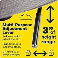 Serta Leighton Home Office Memory Foam, Height-Adjustable Desk Accent Chair with Chrome-Finished Stainless-Steel Base, Light Gray Light Gray Twill Fabric