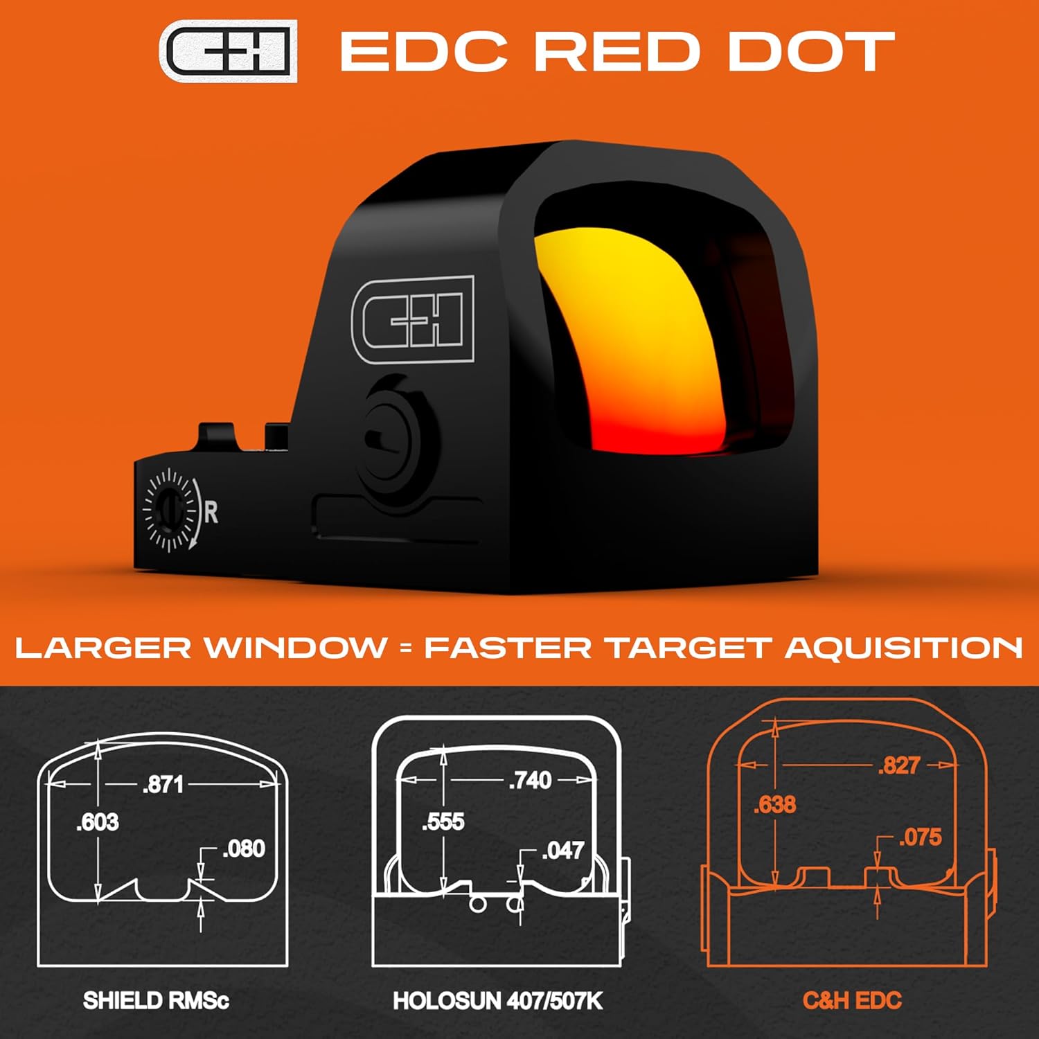 C+H EDC RMSc-Compatible Micro Red Dot Reflex Sight for Pistol