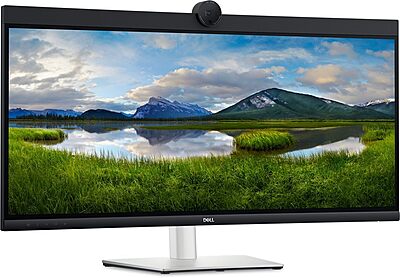 Dell P3424WEB 34in Class Webcam UW-QHD Curved Screen LED Monitor - 21:9 - 34.1in Viewable - In-plane Switching (IPS) Technology - DELLP3424WEB