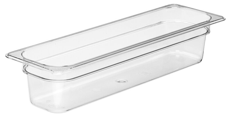 Cambro 1/2 Size Camwear Food Pan, 4in x 10in x 20 7/8in, Clear