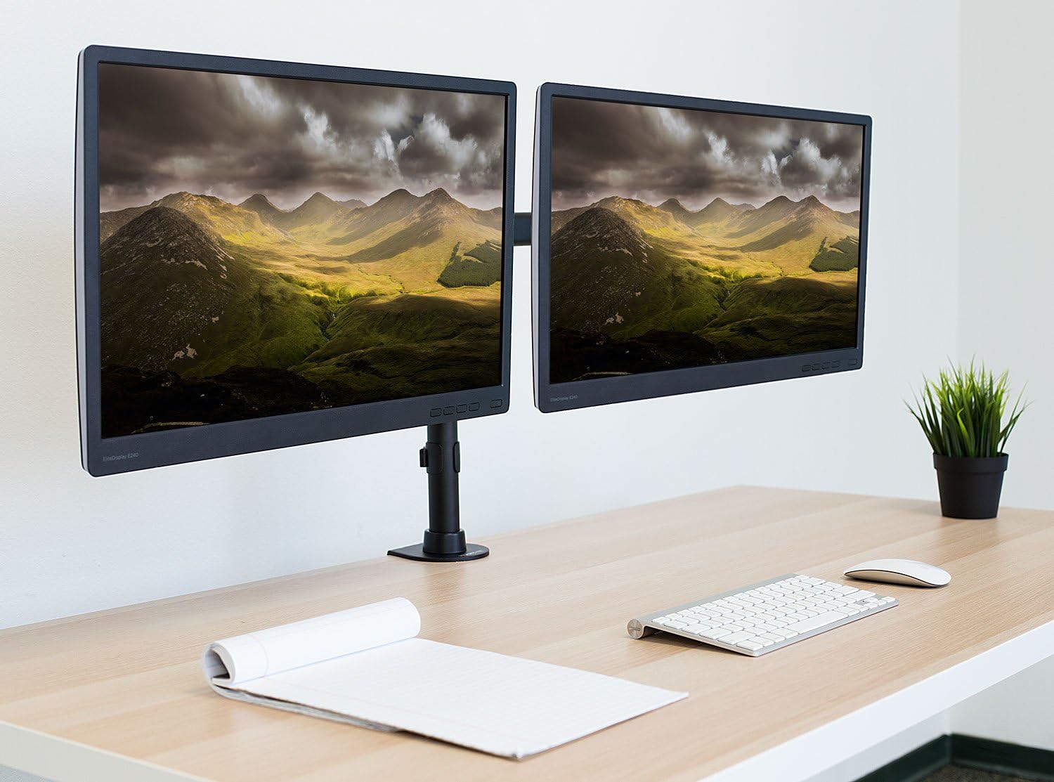 Mount-It! Dual Monitor Mount | Double Monitor Desk Stand Arm | Fits 2 Computer Screens 17 19 20 21 22 24 27 Inch | Two VESA
