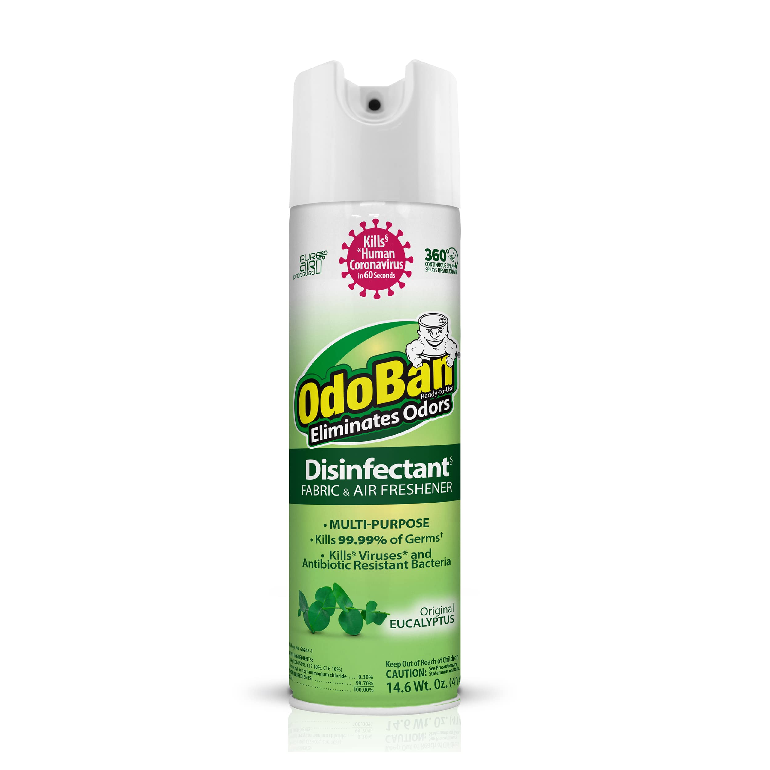 OdoBan Ready-to-Use 360-Degree Continuous Spray Disinfectant & Harsh Aroma Eliminator - (Pack of 1)