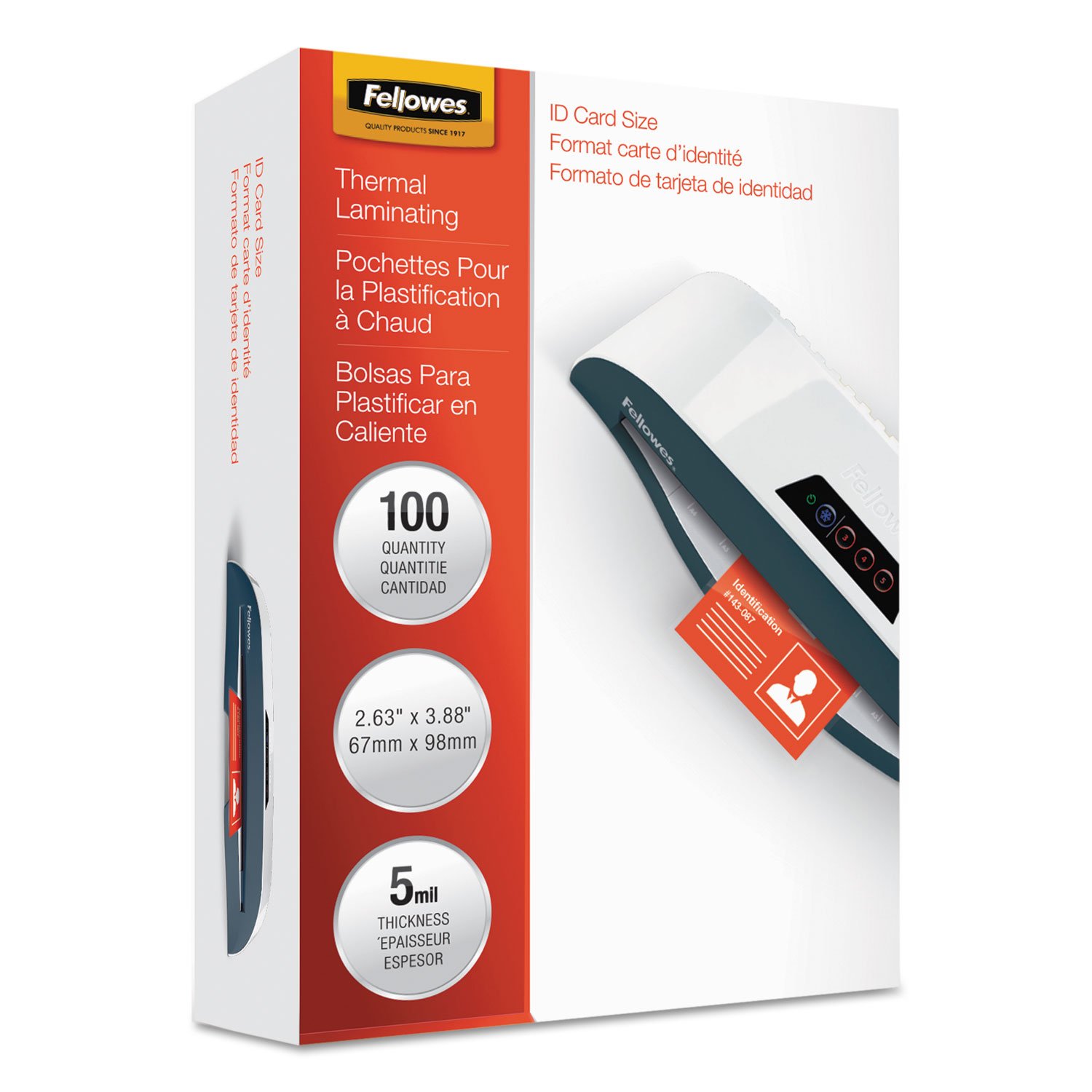 FELLOWES Hot Laminating Pouches for ID Cards