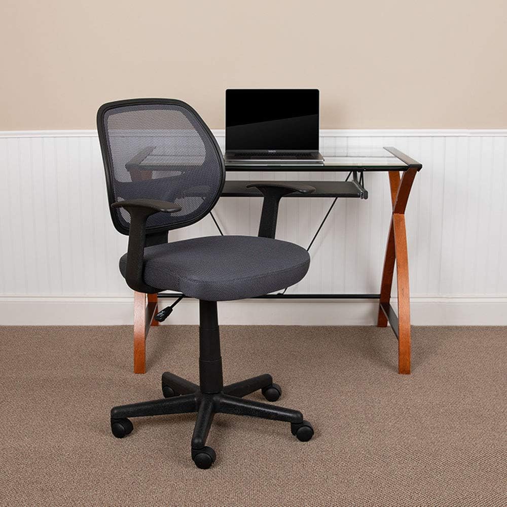 FLASH FURNITURE Flash Fundamentals Mid-Back Mesh Swivel Ergonomic Task Office Chair with Arms