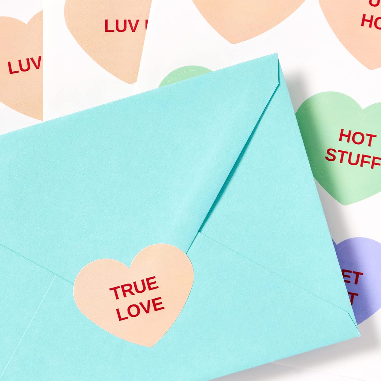 AVERY Matte White Heart Labels, Sure Feed Technology, 2-9/32" x 1-27/32"